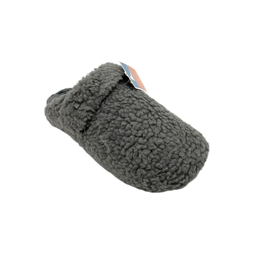 Aetrex Women's Charcoal Gray Cozy Sherpa Slip-On Slippers - Picture 7 of 11